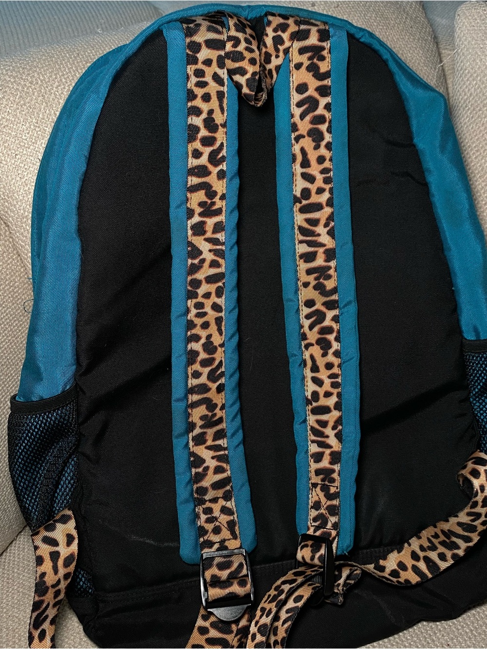 Victoria's Secret Pink Campus Backpack Teal Animal Print Leopard Cheetah